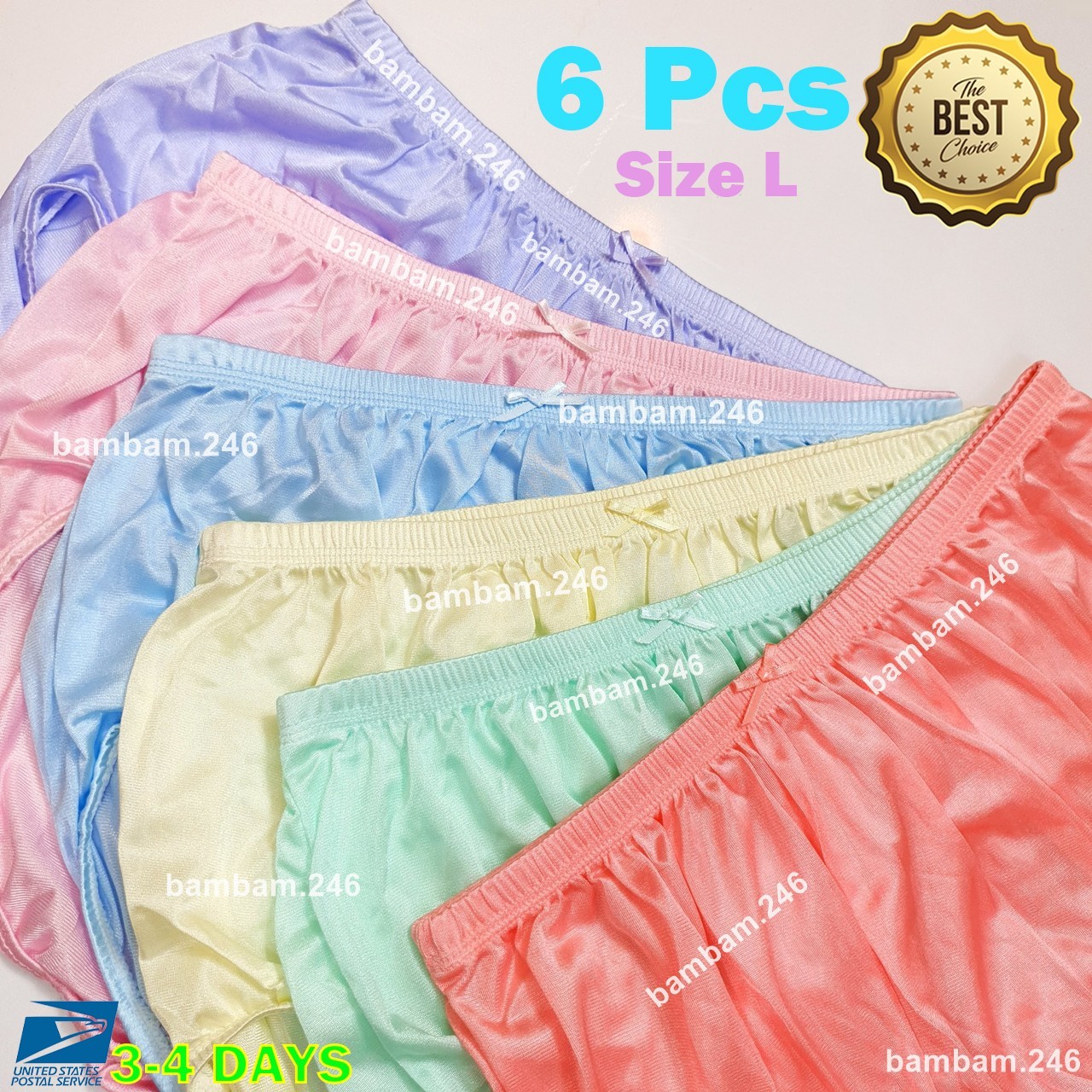 6 Vintage Silky Nylon Underwear Comfort Full Cut Panties Briefs Plus Size L Guss