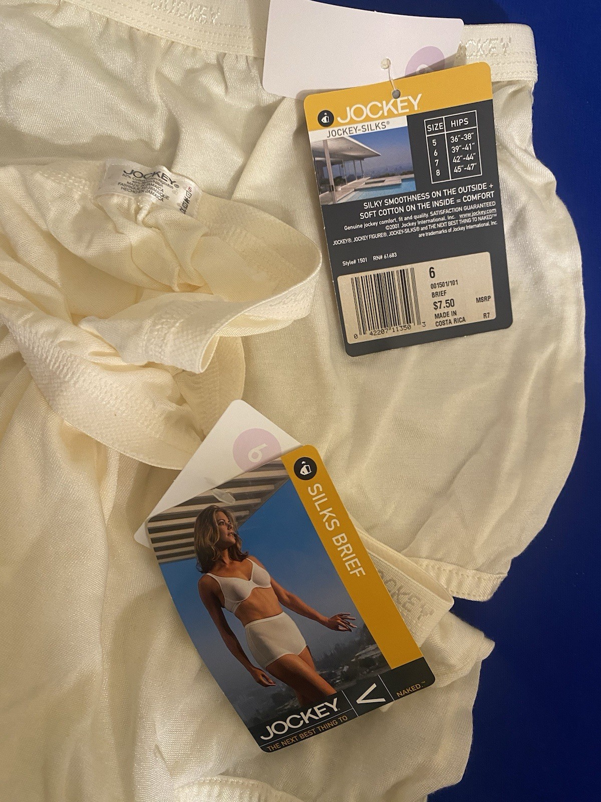 Vtg NOS 4 Pairs Jockey Silks Brief Panties Naked 2001 Women’s Size 6