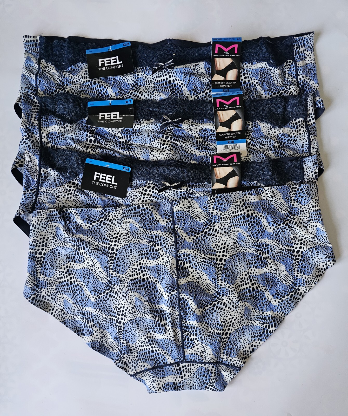 Maidenform 40861 4-Pair Women Comfort Devotion Hipster Panty Underwear Size 8 XL