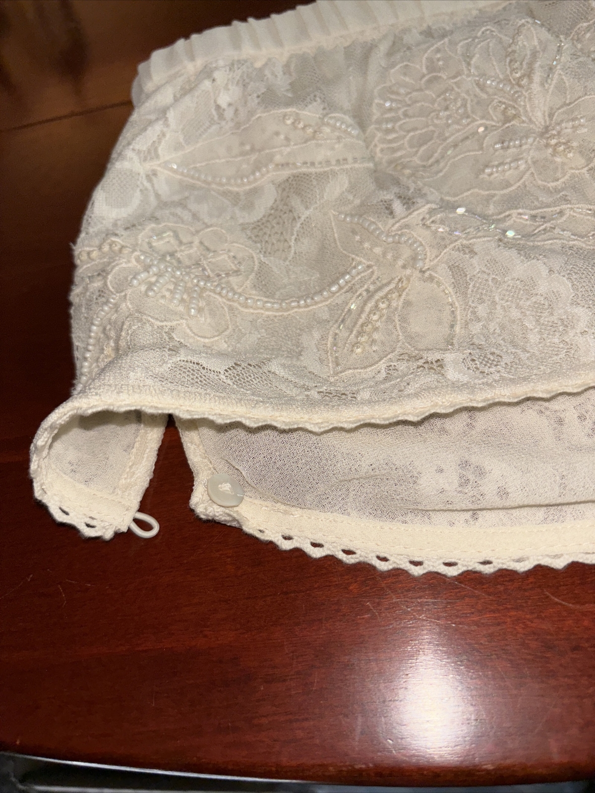 Zara Cream Color Lace Beaded Panties Large Bridal NWOT
