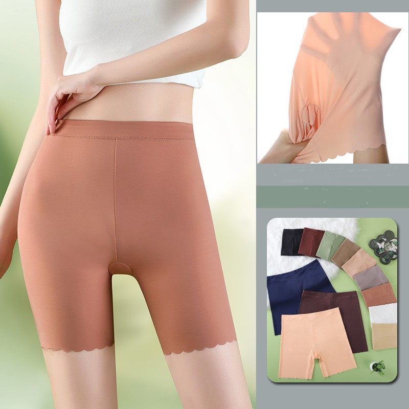 Women Legging High Waist Ice silk Solid Plus size Safety Underpants 92161