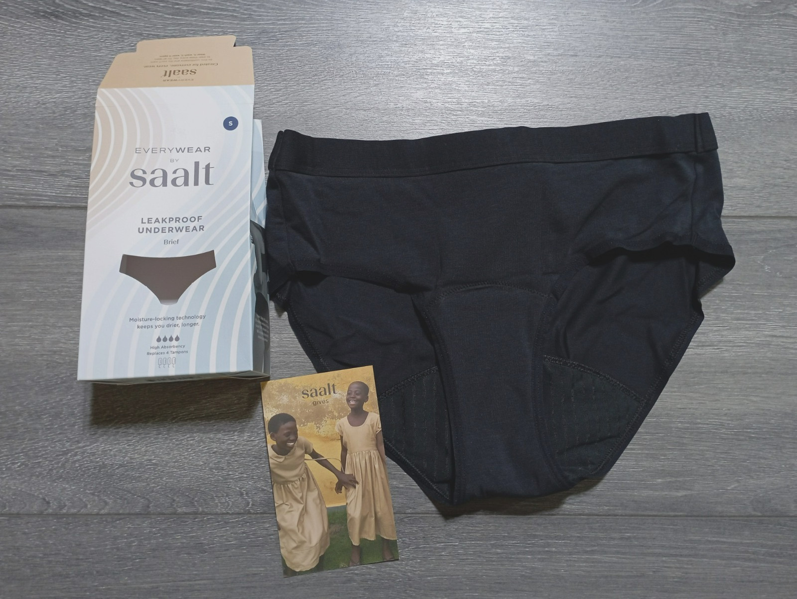 Everywear by SAALT Leakproof Underwear Brief Black Small