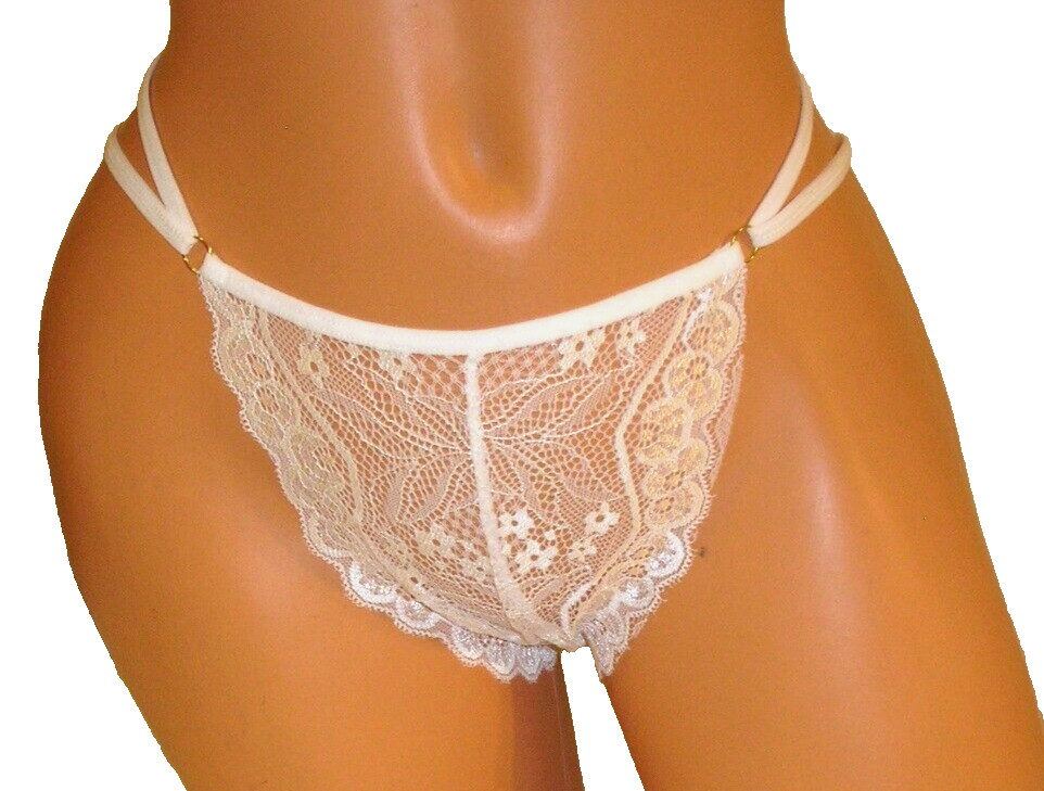 Panties Lingerie White Strap Back String Bikini Large Adult Gift