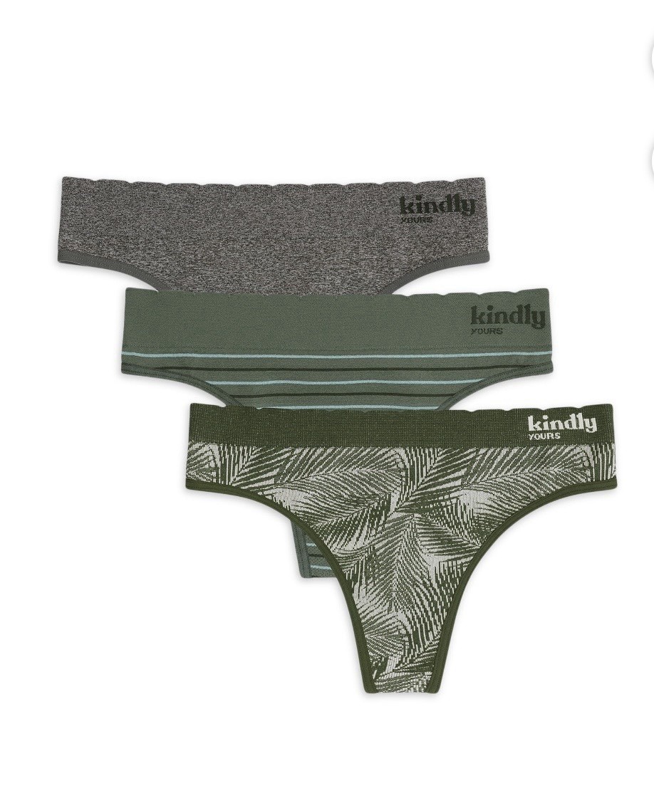 Kindly Yours Seamless Thong Panties 3 Pack Size XXXL