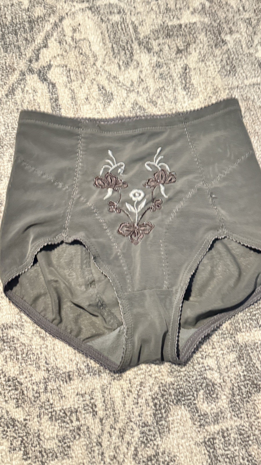 Floral pattern Delta Burle Women’s Gray Colored High Waisted Underwear Size m