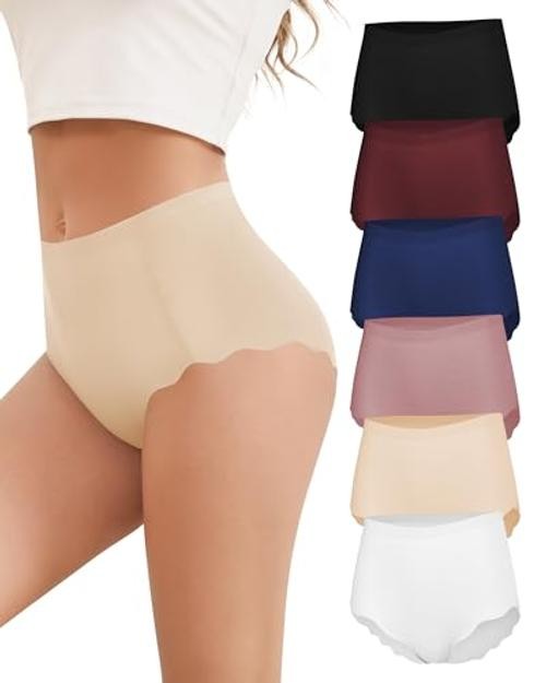 Seamless Underwear for Women, High Waisted Women’s Panties Large Multicolor 02