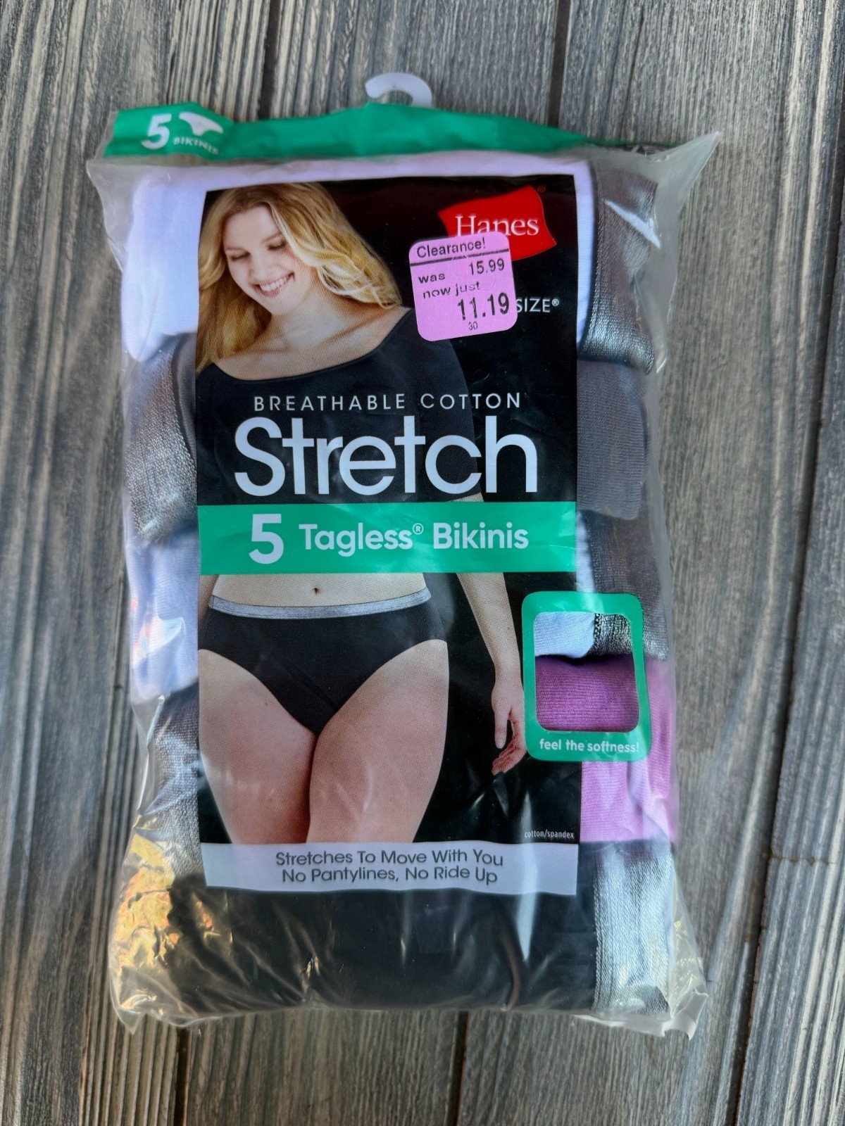 Hanes Breathable Cotton Stretch Tagless Bikinis 5-Pack Size 13/5X