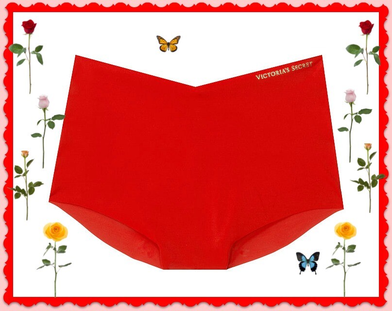 XL Bright Red NO SHOW Edges Victorias Secret High Waist Midi Brief Pantie RARE