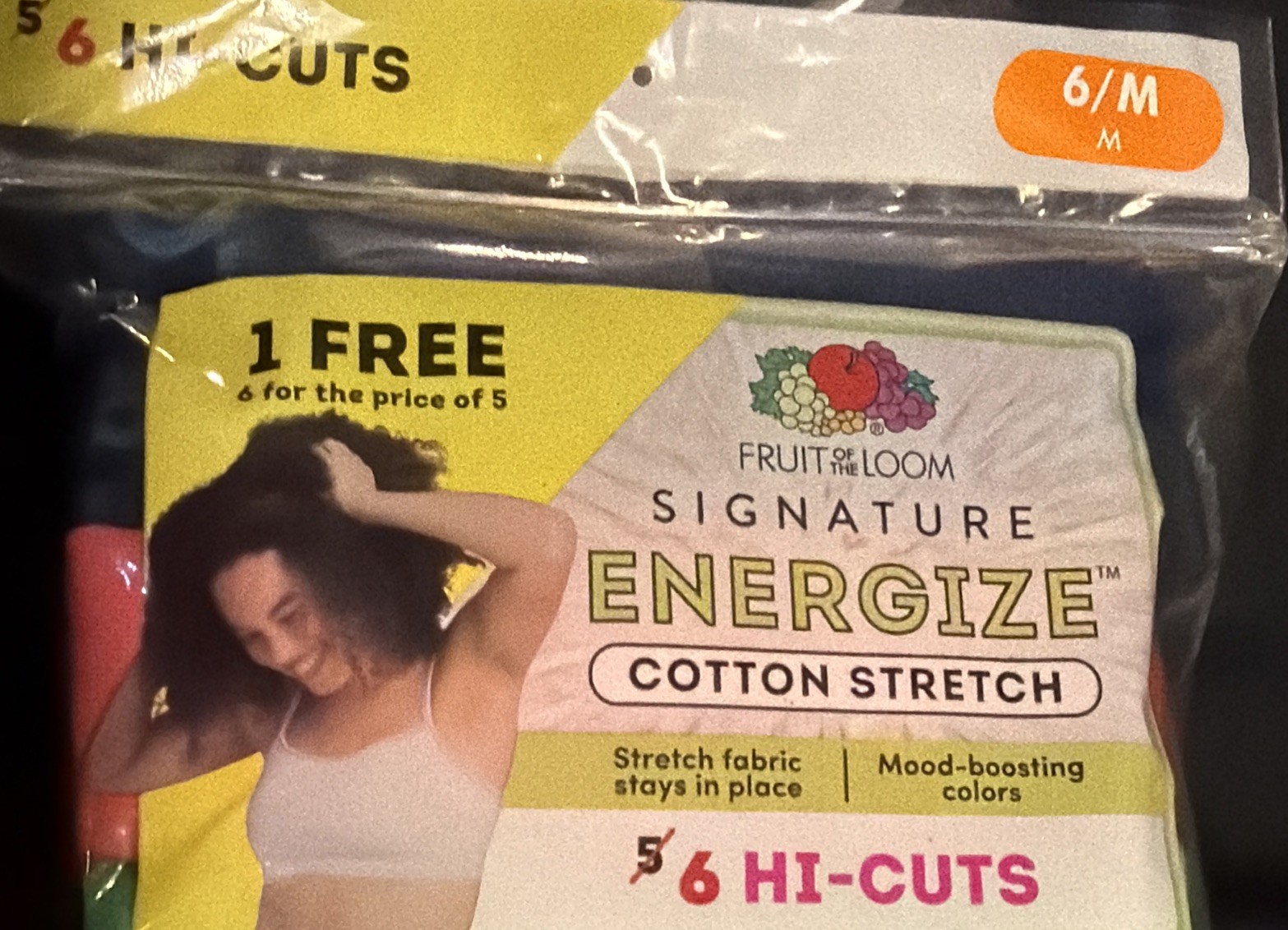 Fruit Of The Loom Signature Women’s Energize Hi-Cut Panties stretch 6/M NWT