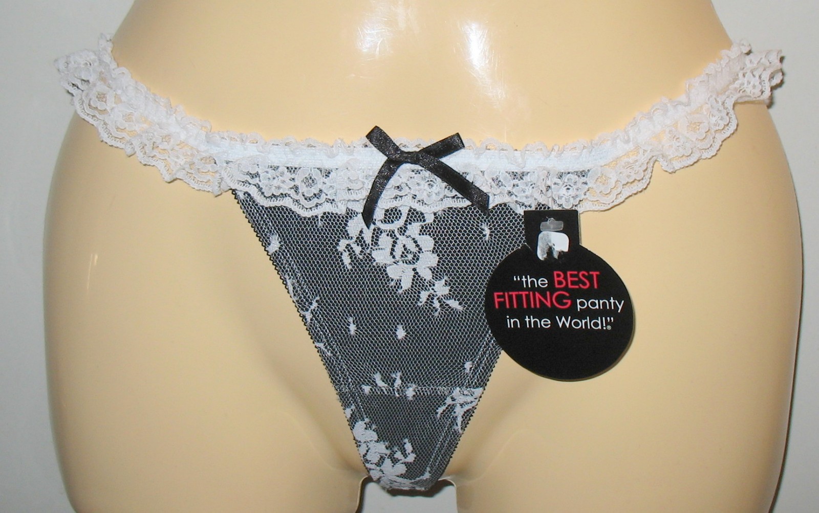 THE BEST FITTING PANTY / SMART & SEXY – 8 – NEW – WHITE & BLACK LACE THONG