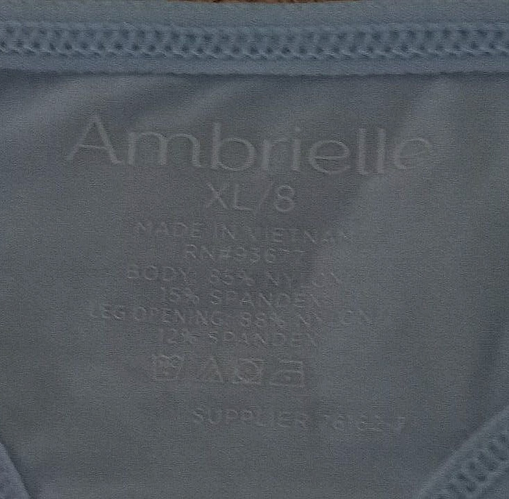 Ambrielle 85% nylon, 15% spandex solid “Glacial Blue” thongs Size XL
