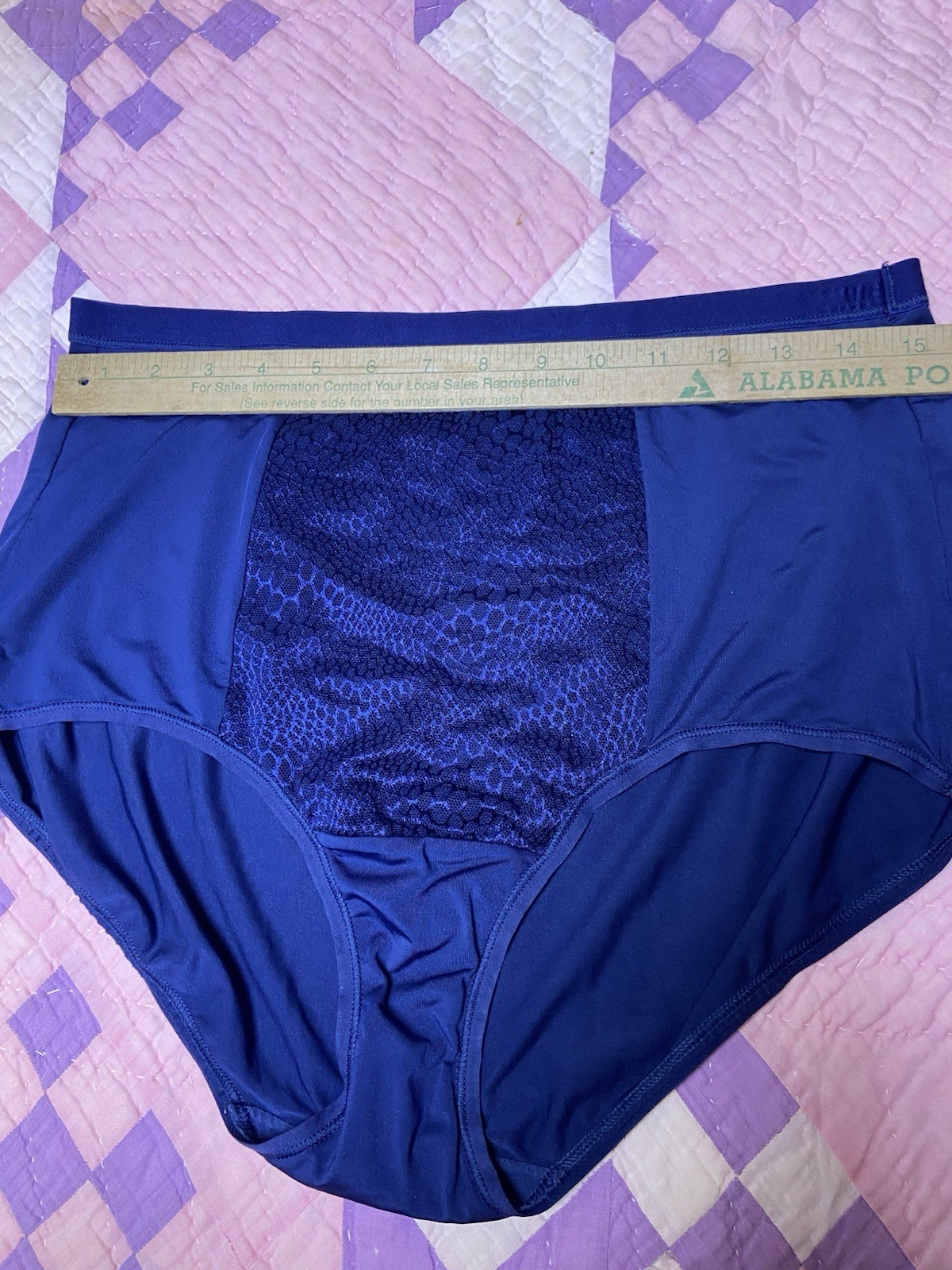Warners 2XL Blue Panties Shiny Panel Polyester Blend