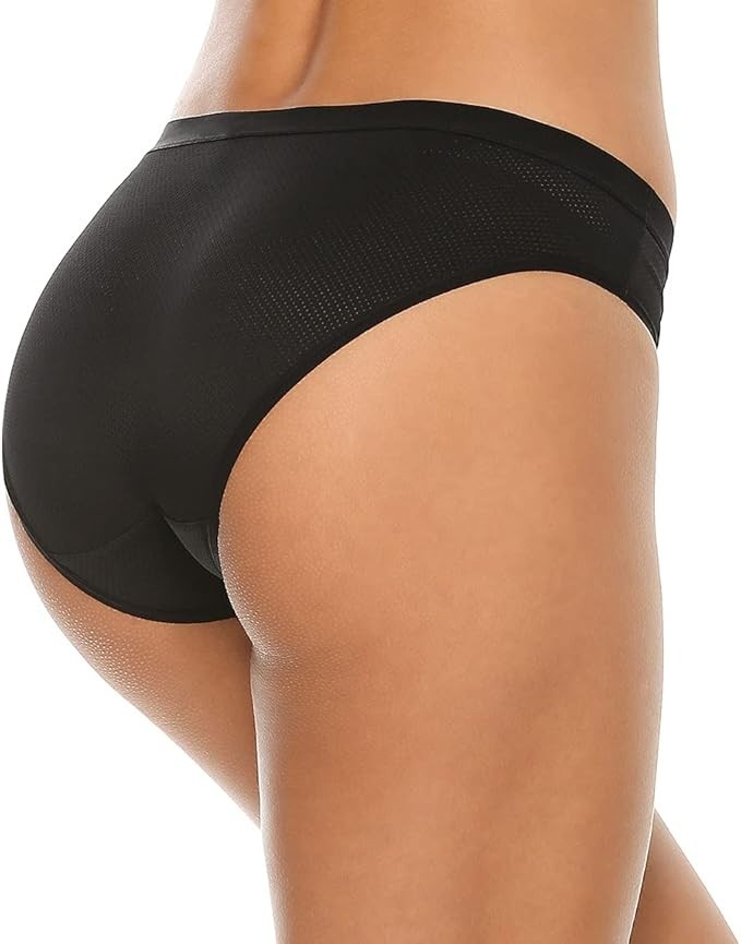 Xibing Women Breathable Stretch Bikini Panties LowWaist Mesh Hipster Underwear L