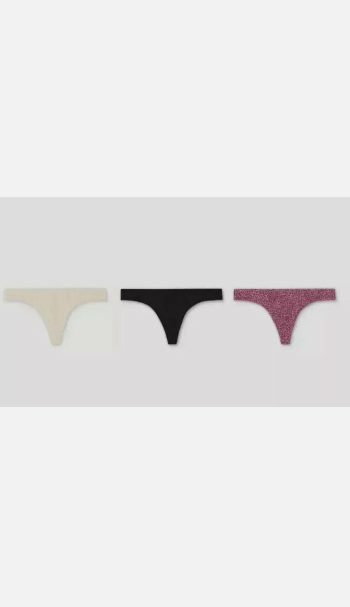 Hanes Recycled Microfiber Thongs 3-Pack Low Rise Tagless Multiple Sizes