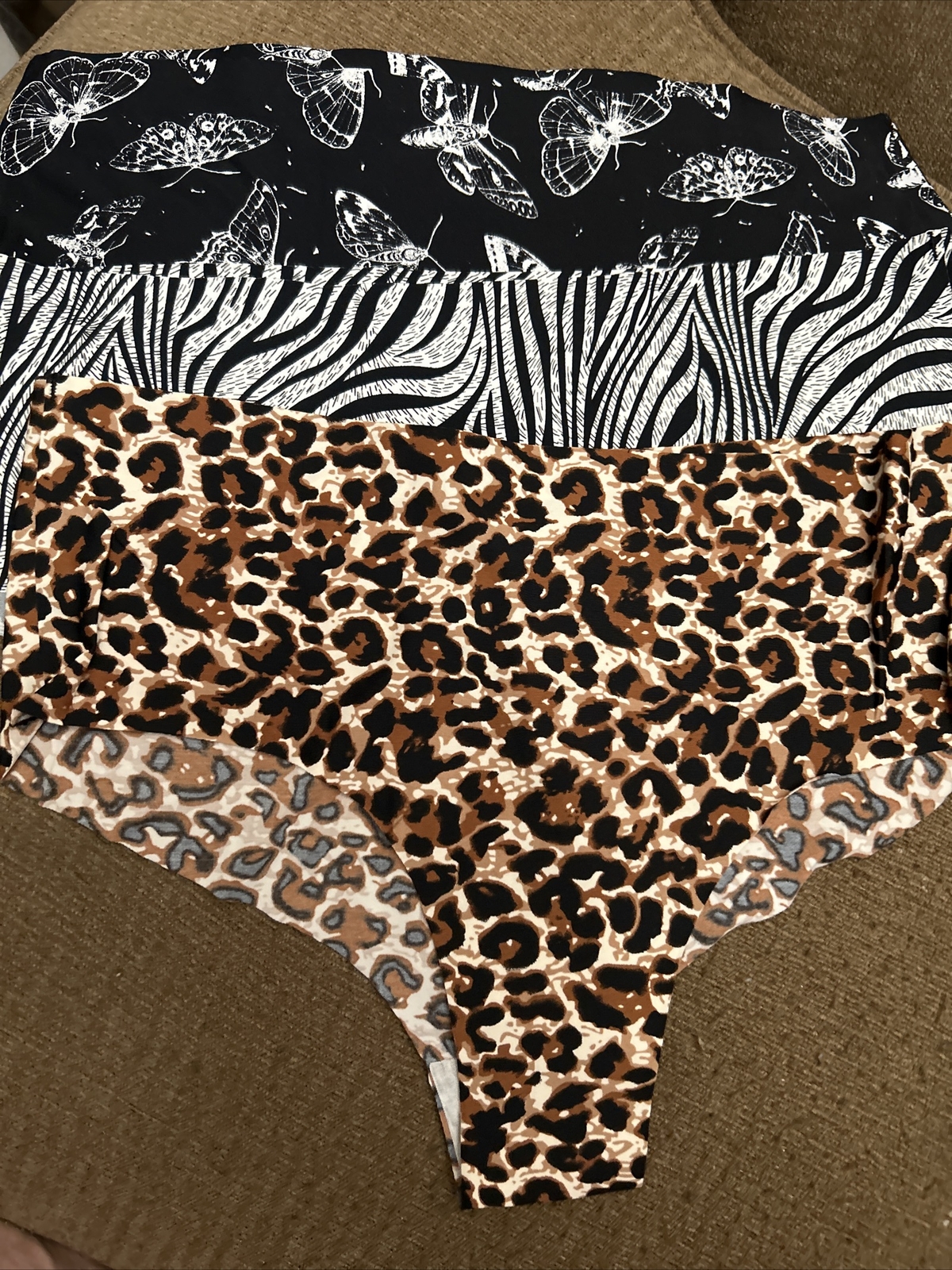 Morvia 3pk Seemless Animal Paterns panties M Leopard Zebra Butterfly’s Lingerie