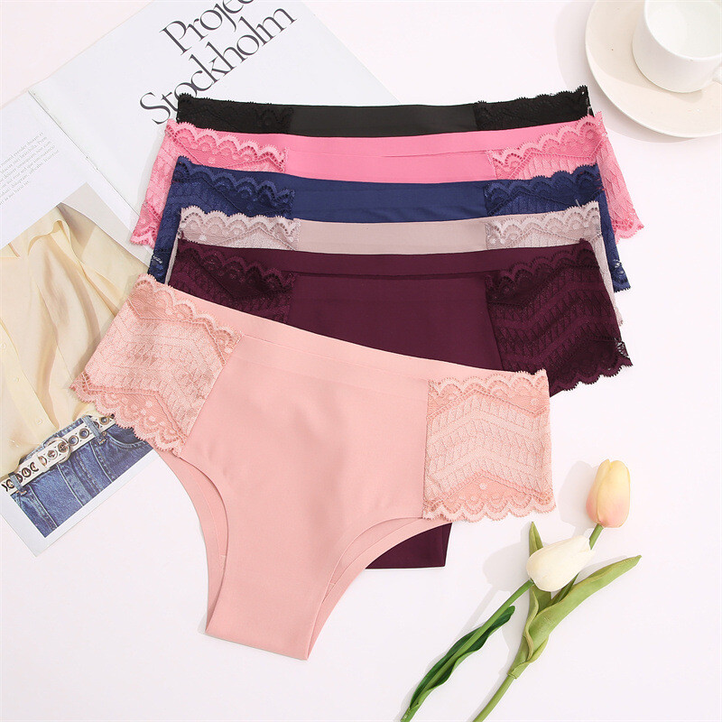 6 Pack Lot Sexy Womens Panties Briefs French Lace Underwear Seamless Lingeries
