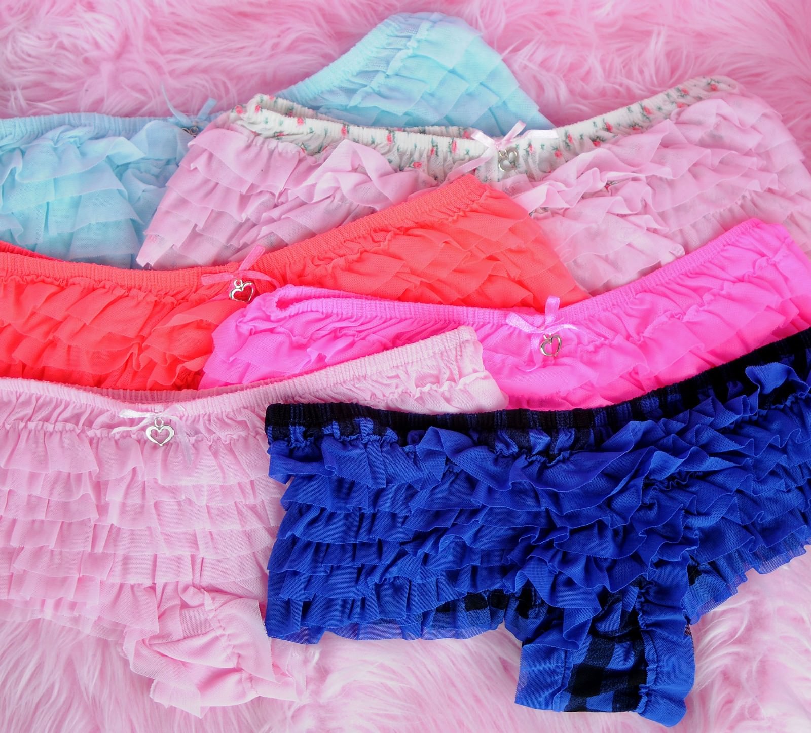 Ruffle sissy SOFT STRETCHY nylon RHUMBA frilly Cheeky panties XS S MANY colors