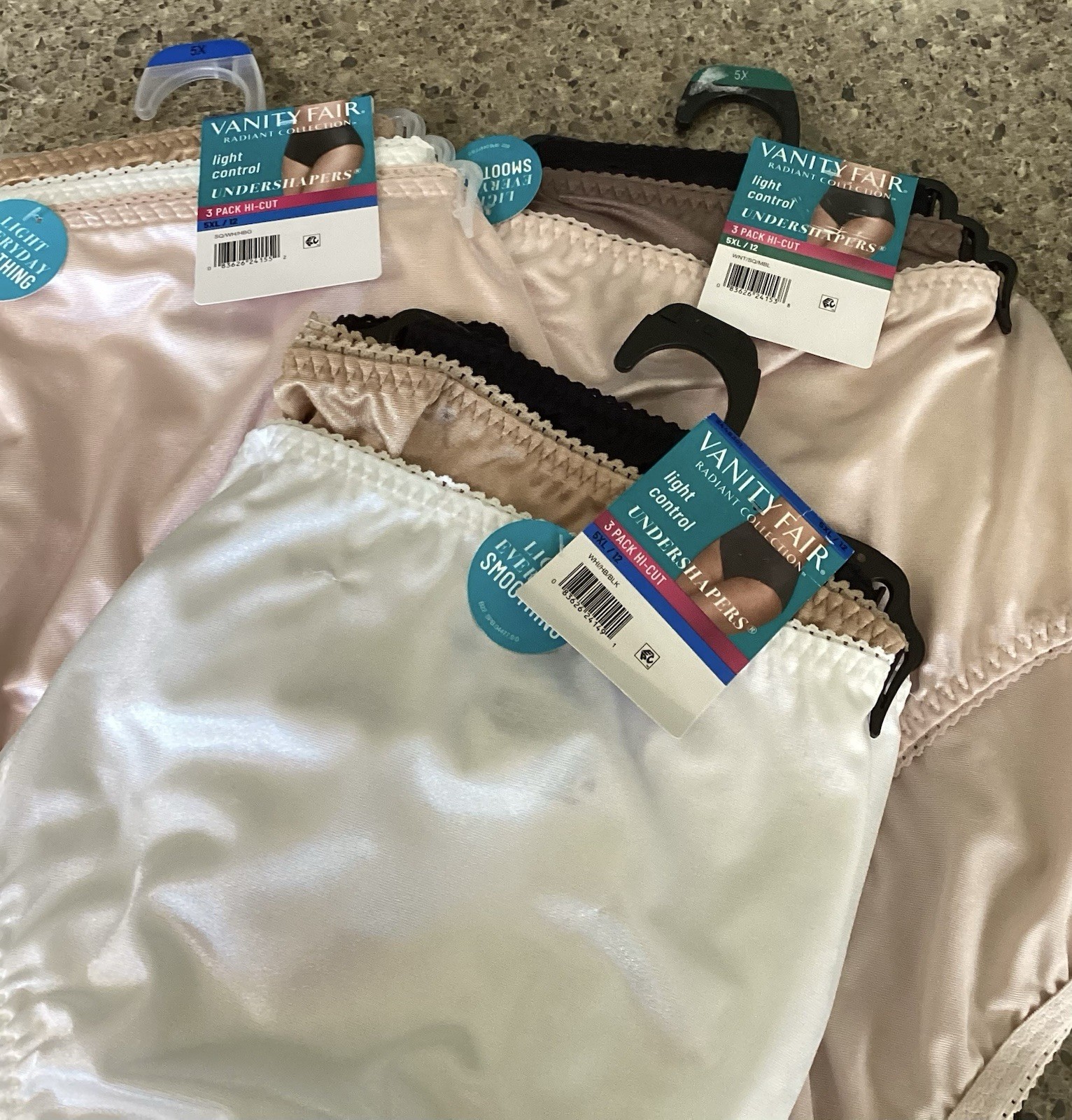 Vanity Fair 9 Pairs Hi-CUT UNDERSHAPERS light control Panties 5XL / 12 New