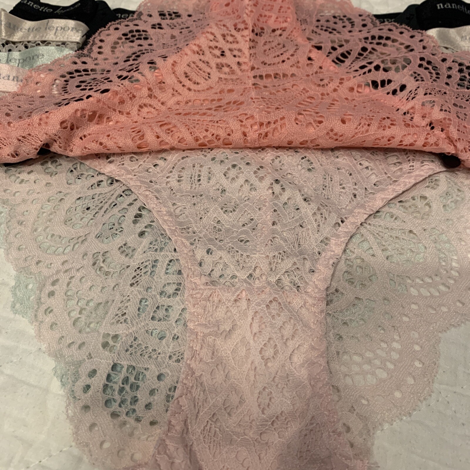 Nanette Lepore 5 Pack Bikini Lace Panties Set Size Large Underwear