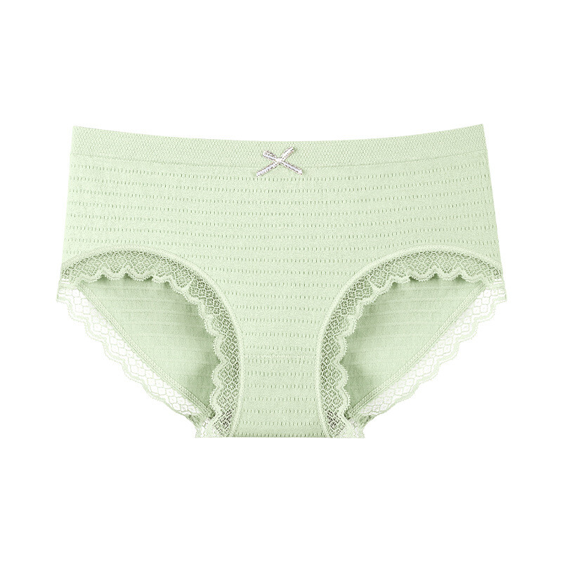 Women’s Solid Color Breathable Graphene Skin-Friendly Seamless Mid Waist Panties