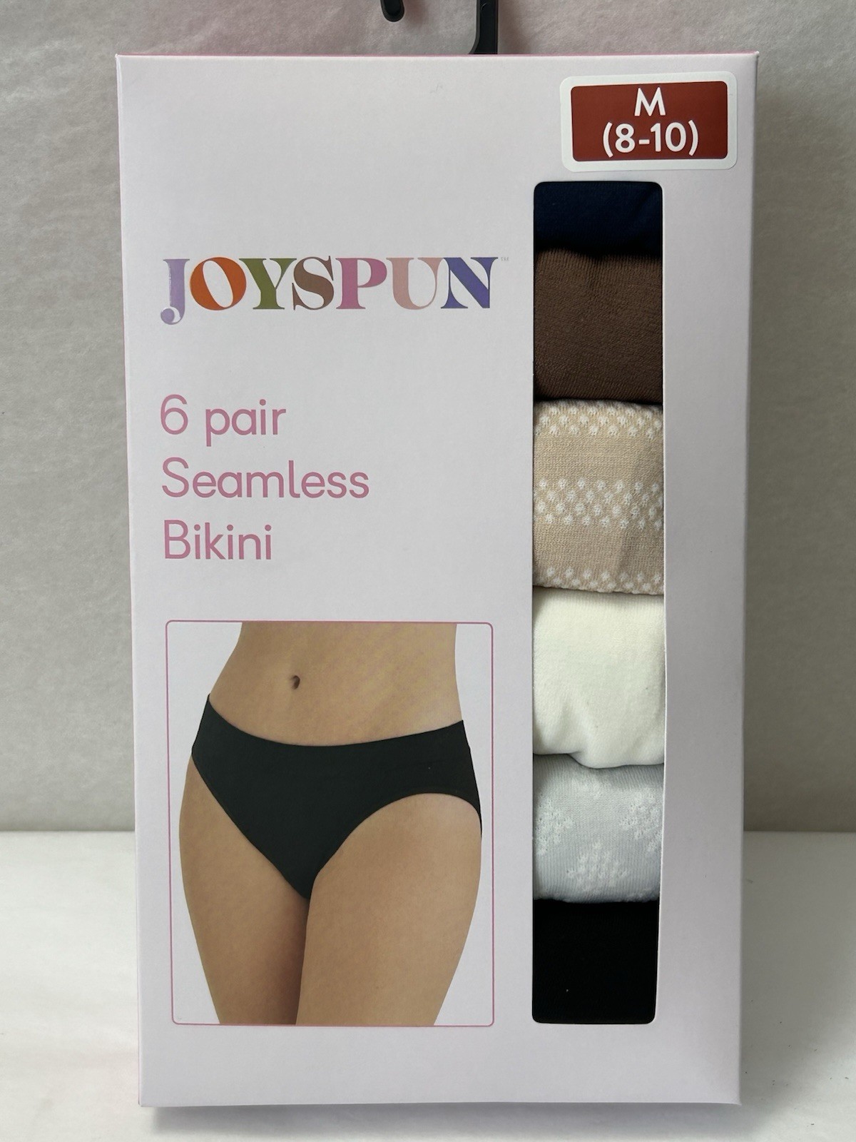New JOYSPUN Womens 6 pair Seamless Bikini Underwear Panties Size 8-10 MEDIUM