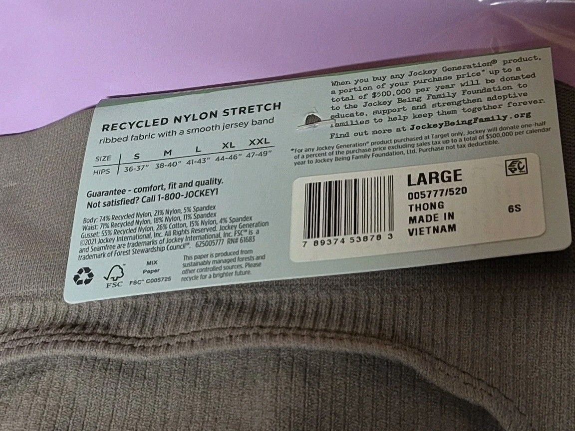 Nwt Jockey Generation Large Seamfree Ribbed Panty Undies Underwear Thong Chonies