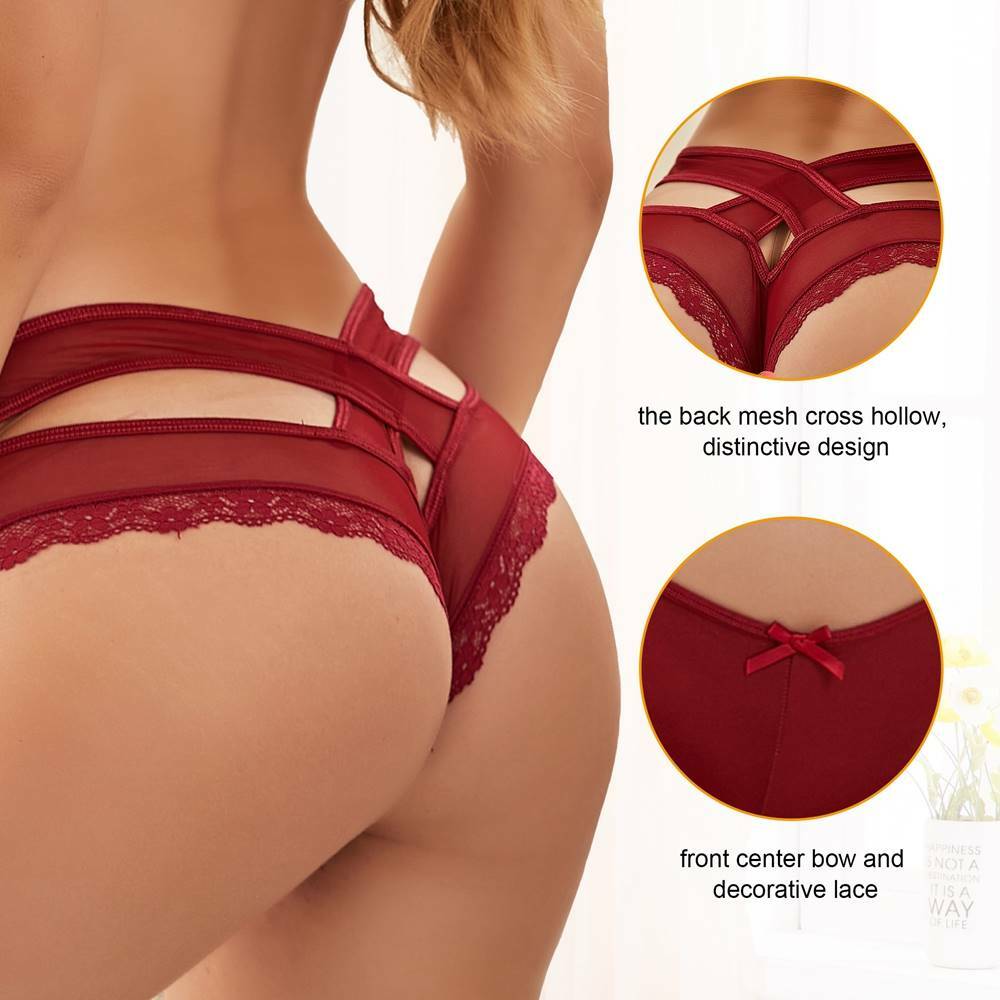 Sexy Thong Black Floral Lace Knickers Red Black White Size 10 12 14 16 18 20 22