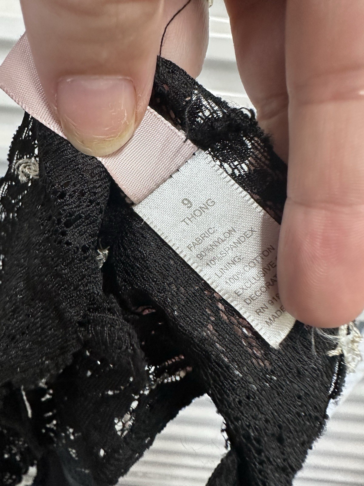 Y2K Enchanted Black Lace Beaded Butterfly Panties Thong Underwear Sz 9 Medium