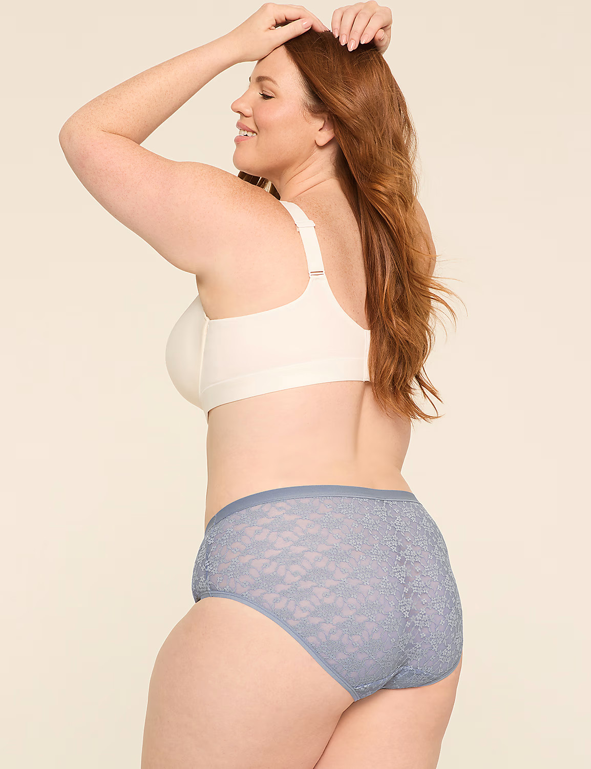 Lane Bryant Cacique Plus 22/24 Allover Lace Hipster Panty Pale Blue*