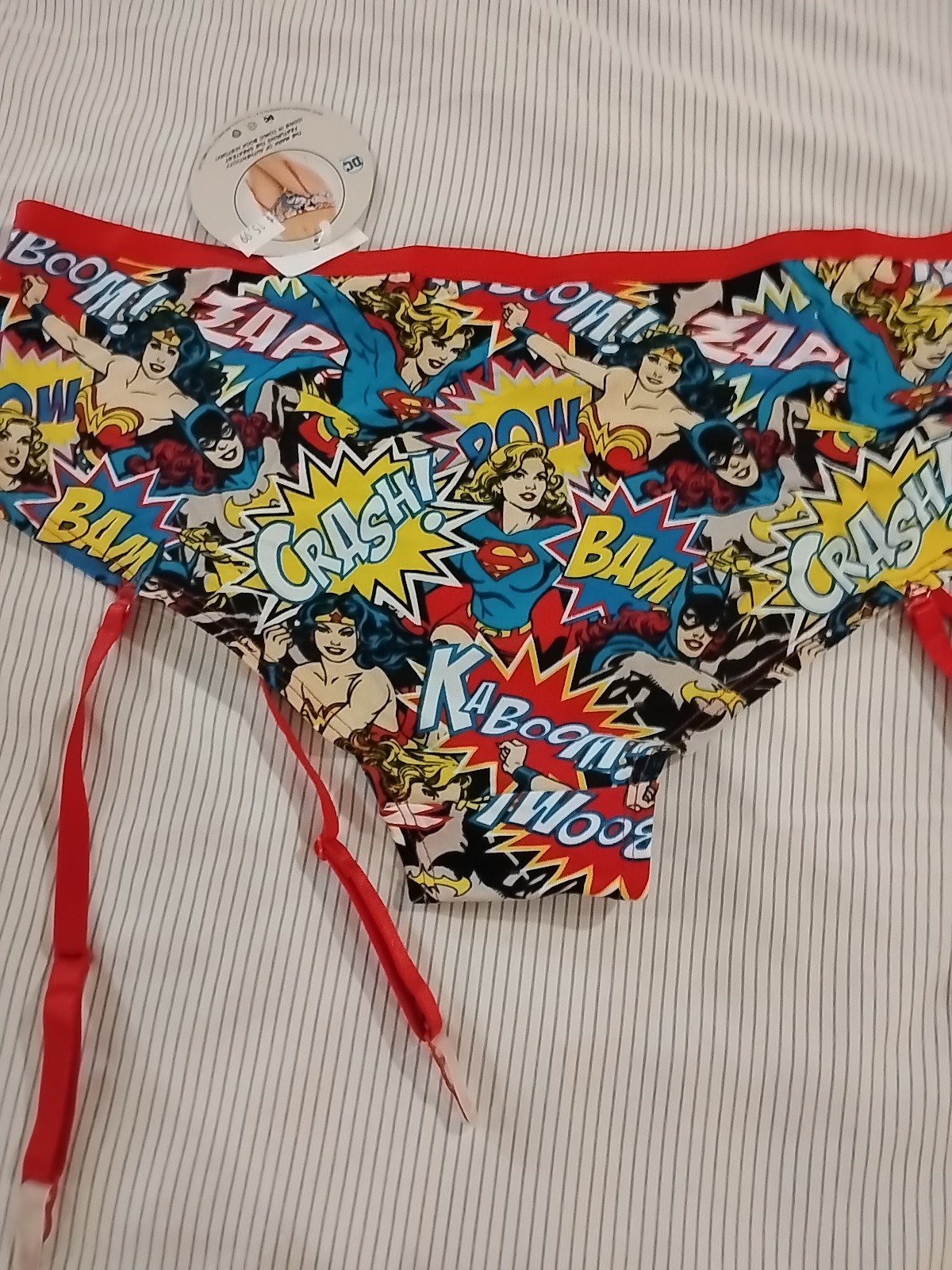 Wonder Woman Comic Pantie Removable Garter Medium Girl Power Fan Wham Bam Crash