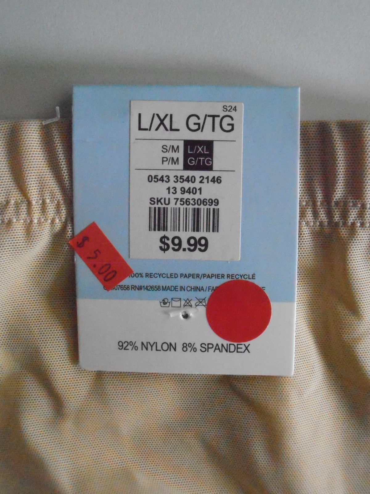 LA Express Women’s L/XL High Waist Mesh Shapewear Thong NWT Nylon/Spandex China