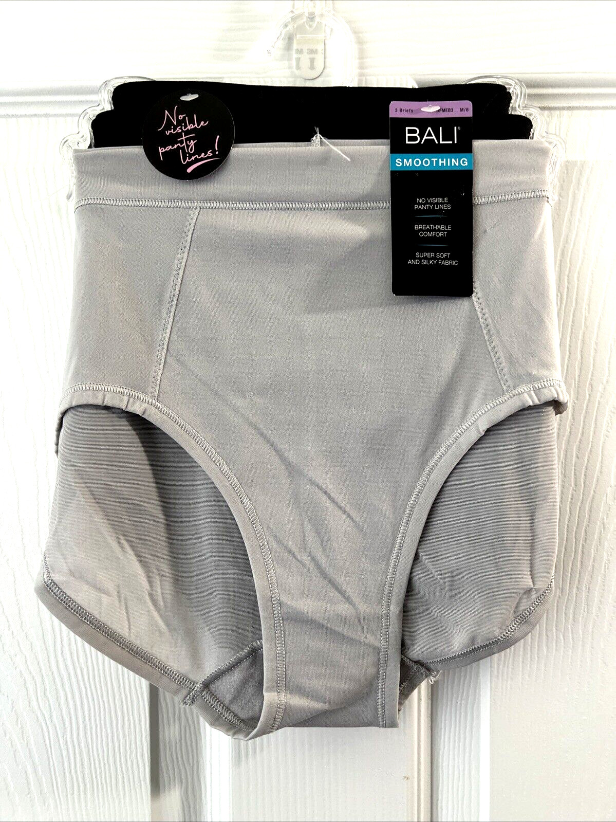 NEW Bali 3 Pairs One Smooth Ultra Light Briefs M/6 DFMEB3 Multi-Color