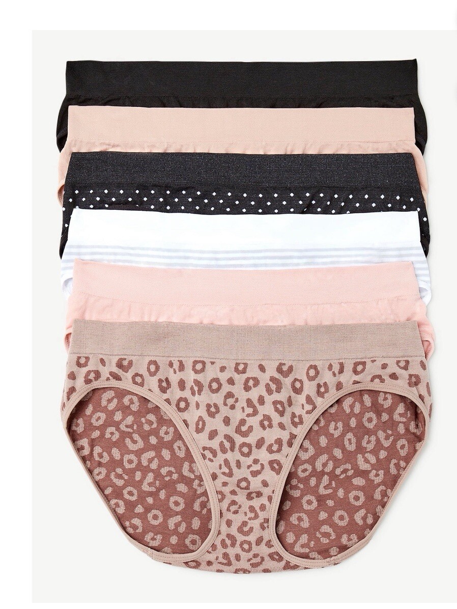 Joyspun Womens Seamless Bikini Underwear XXXLarge (22) Multicolor Pack of 6