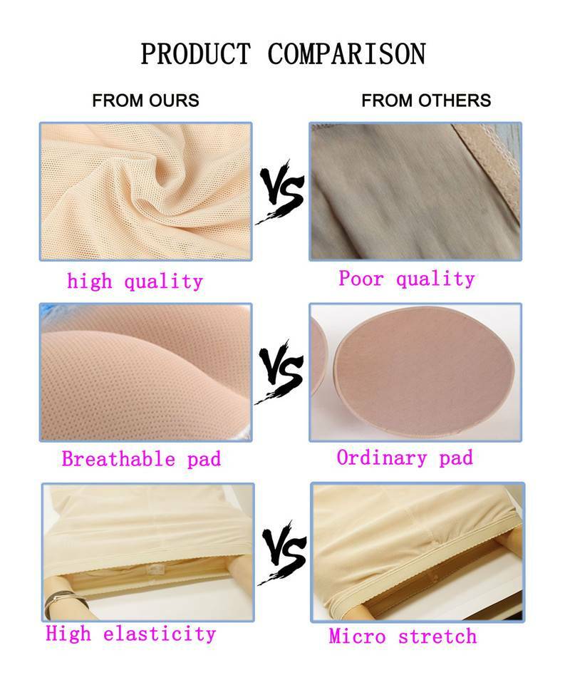 Women High Waist Padded Bum Shorts Booty Hip Enhancer Butt Lifter Shaper Panty