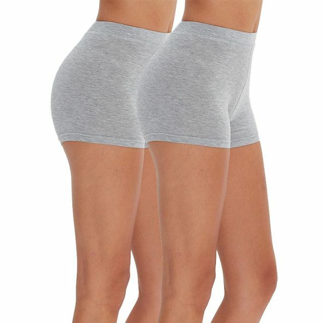 2 PACKS WOMEN`S /LADIES/GIRLS SOFT STRETCHY COTTON PLAIN BOXER SHORTS HOT PANTS