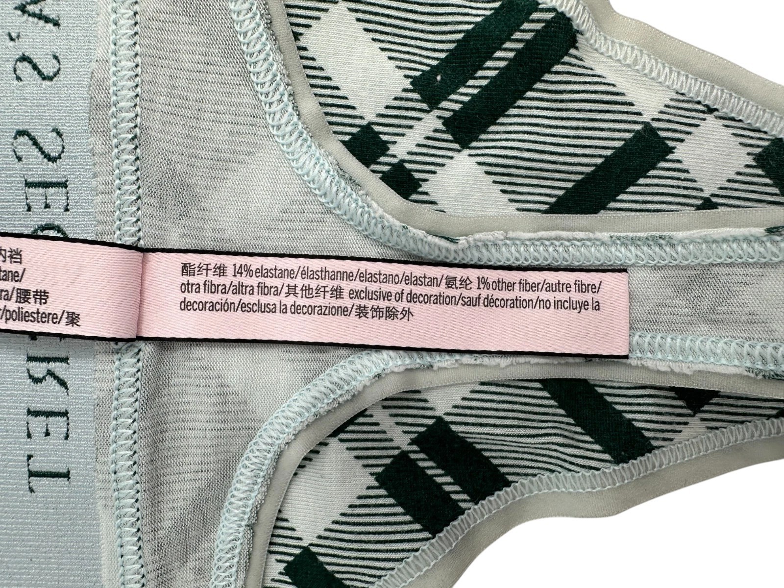 Victoria’s Secret Womens High Cut Thong Panties Size Small Green Tartan Plaid