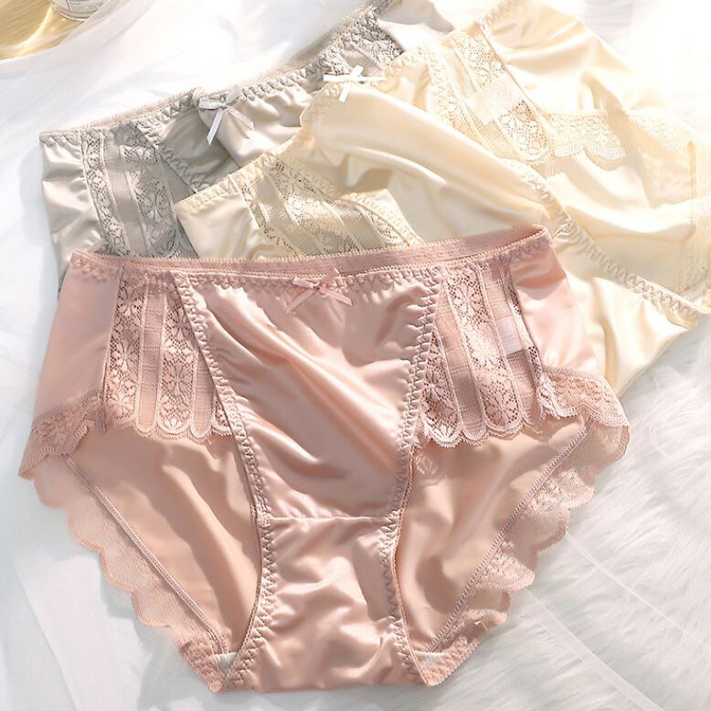 1-5 Pack Lot Women Briefs Bikini Side Lace Satin Panties Undies Satin Silky Cool