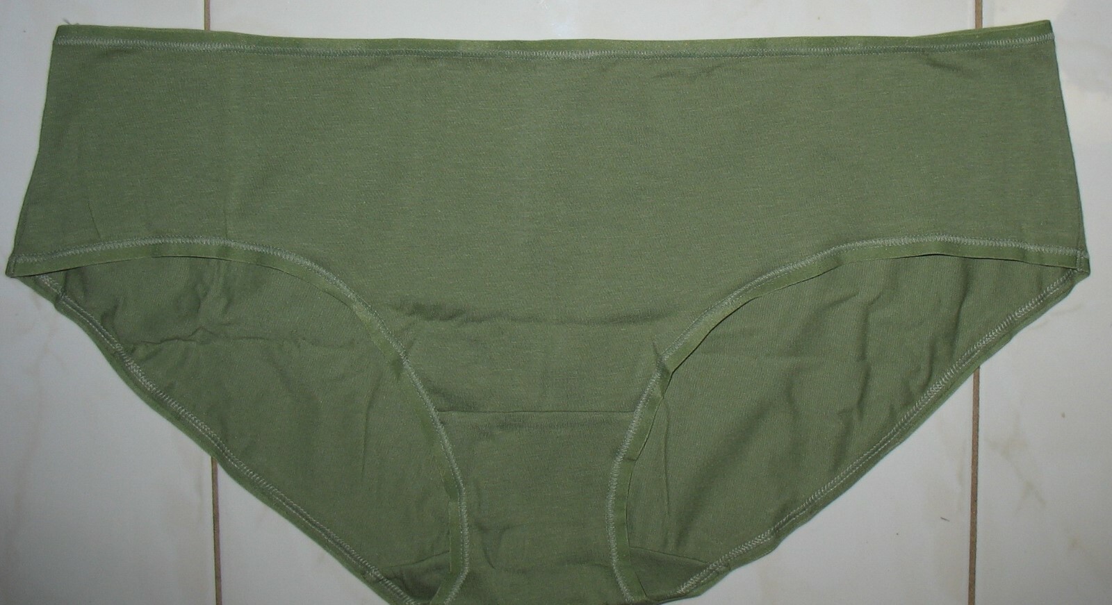 SECRET TREASURES – RN 52469 – NEW – 1X – GREEN – COTTON STRETCH HIPSTER PANTY