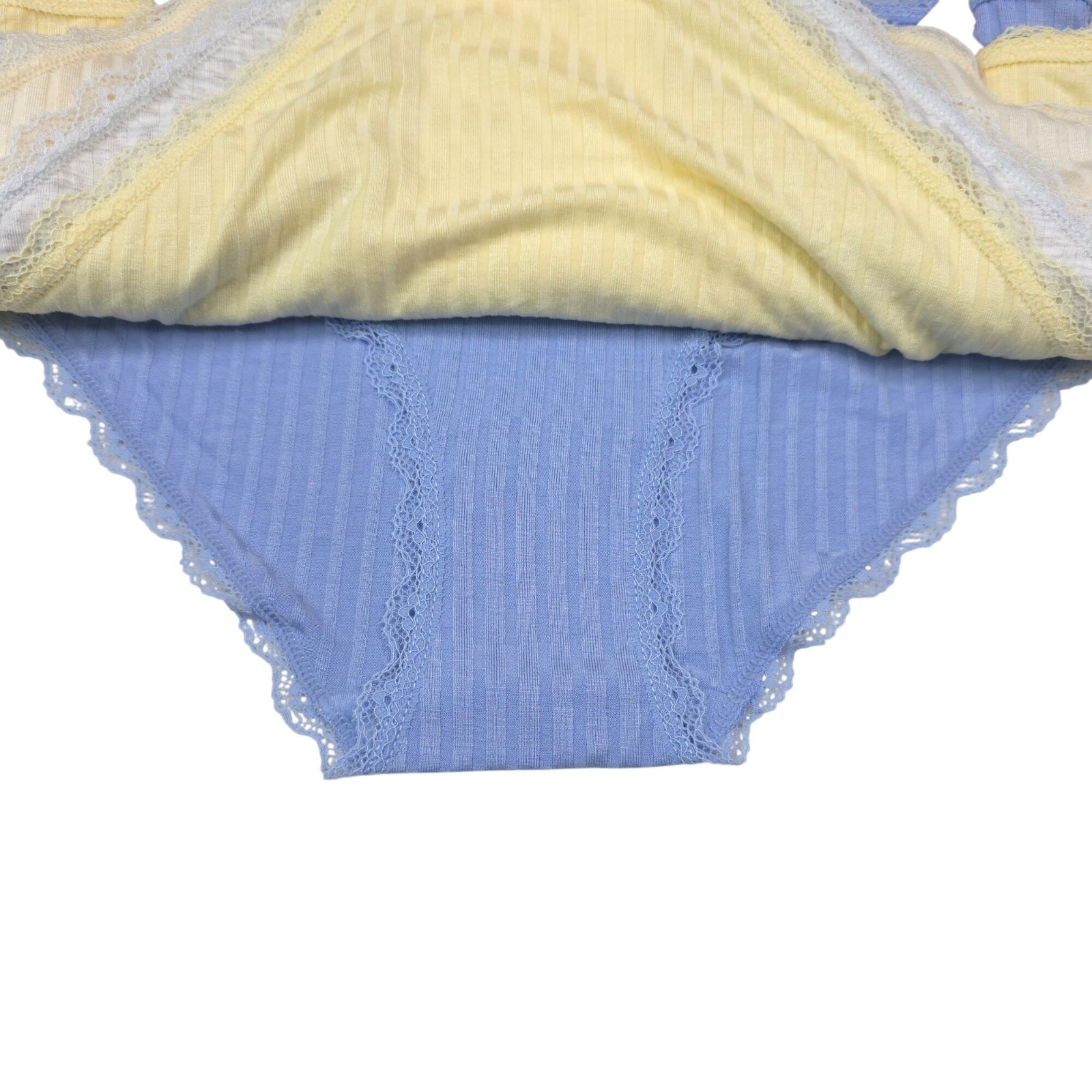 Laura Ashley Womens Super Soft 5-Pack Lace Trim Panties Bikini Briefs Medium