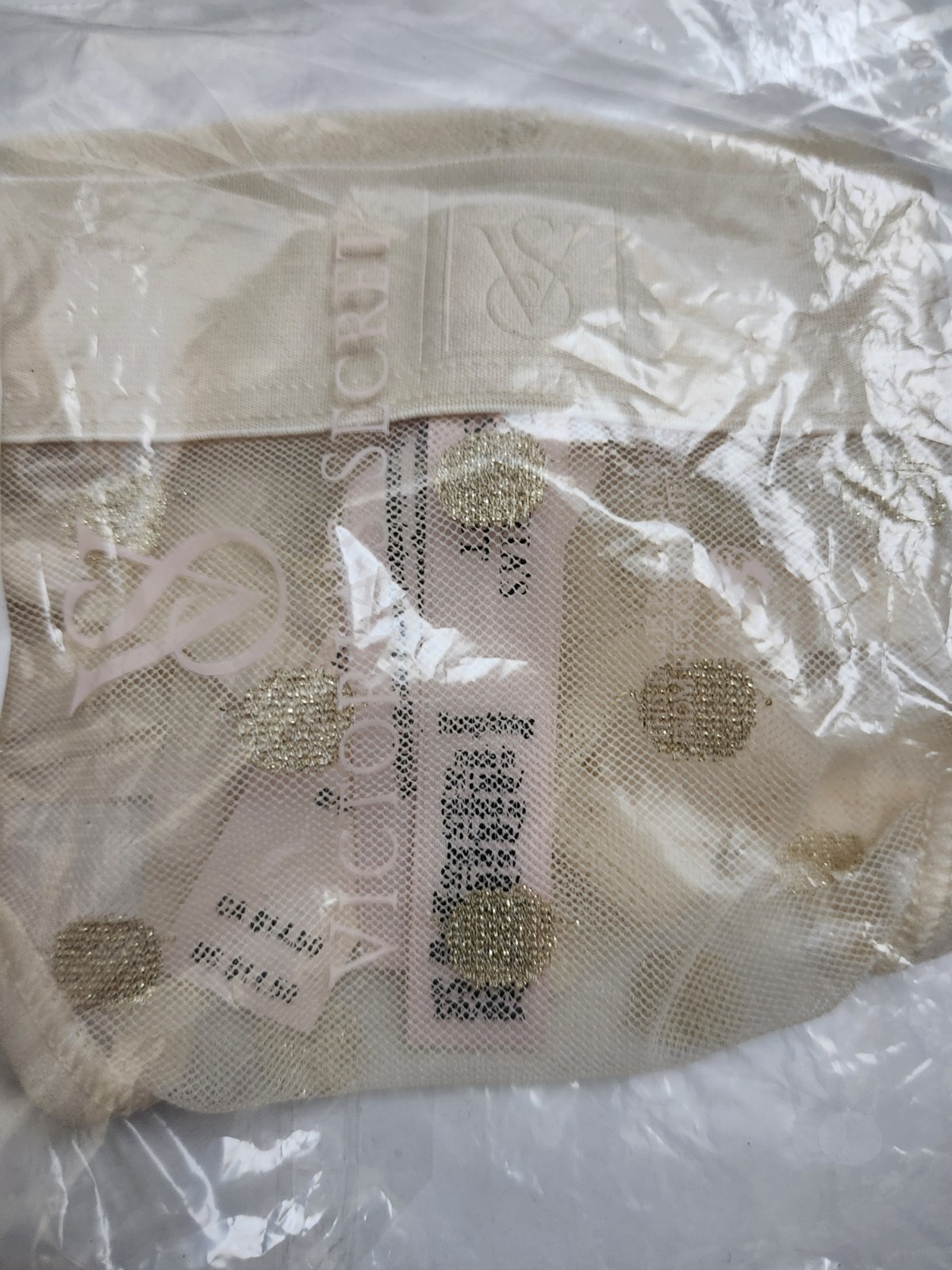 SEALED! Victoria’s Secret Sheer Hertiage Shimmer Thong Panty Candelight S Small