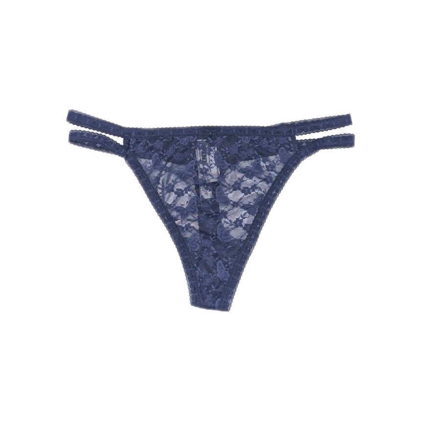 Victoria’s Secret Pink Wink Strappy Thong XL women Lace Panty Butterfly VS navy