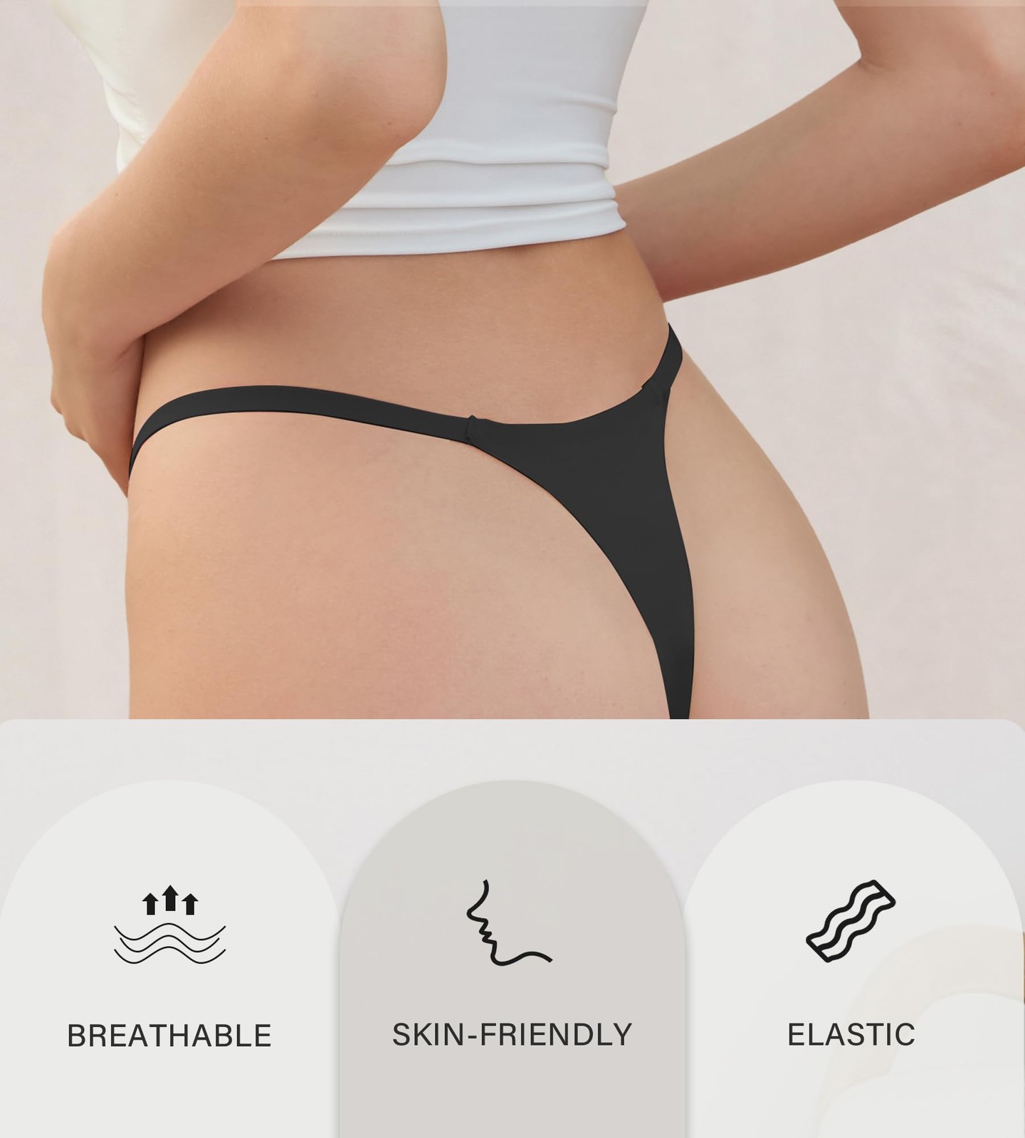 DEANGELMON G-string Thongs for Women Panties No Show Thong Seamless Underwear