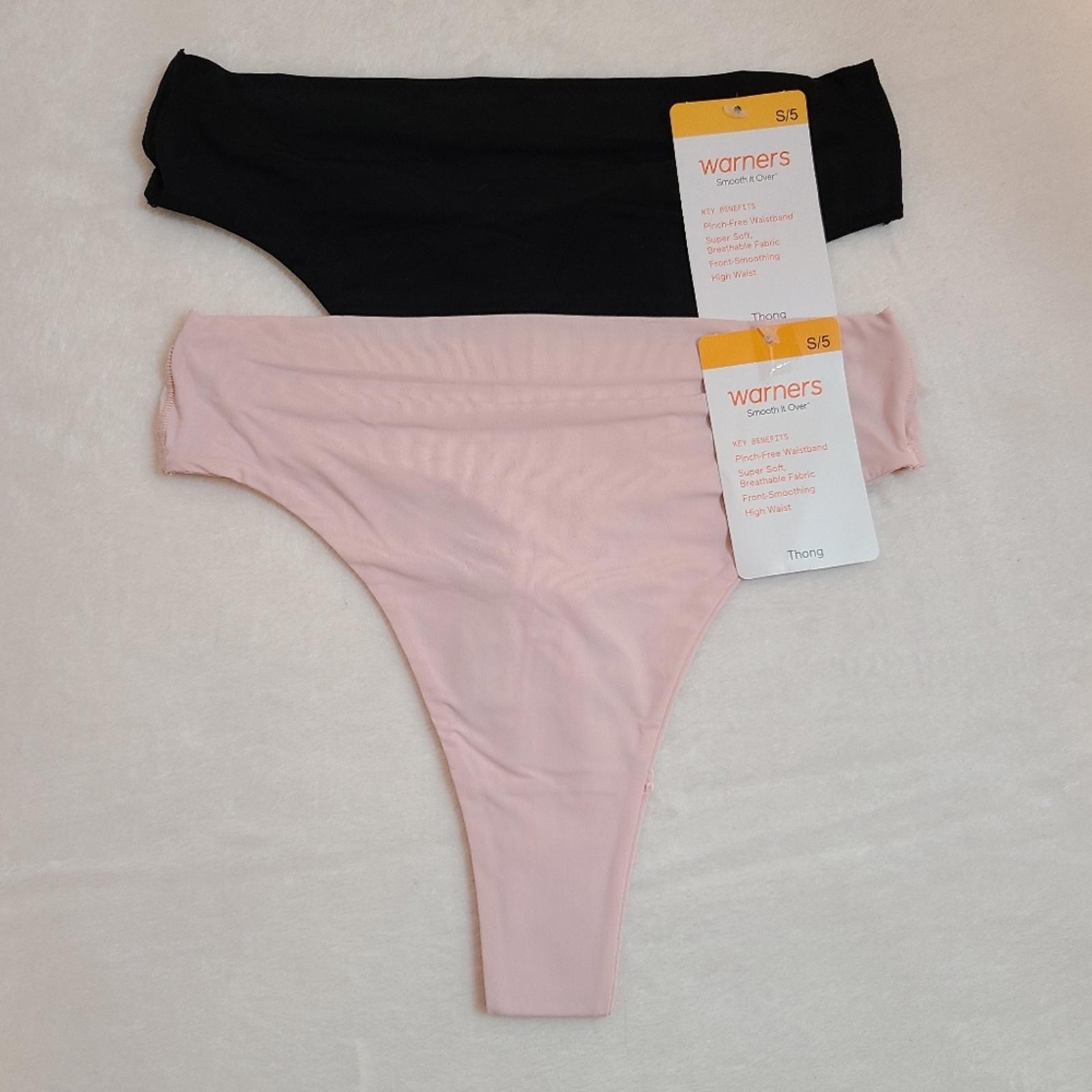 Warners Smooth It Over 2pk High Waist Thong Panties Size Sm