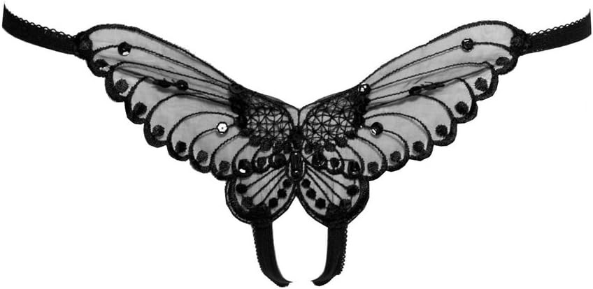 Leg Avenue Crotchless Butterfly Panty Black One Size