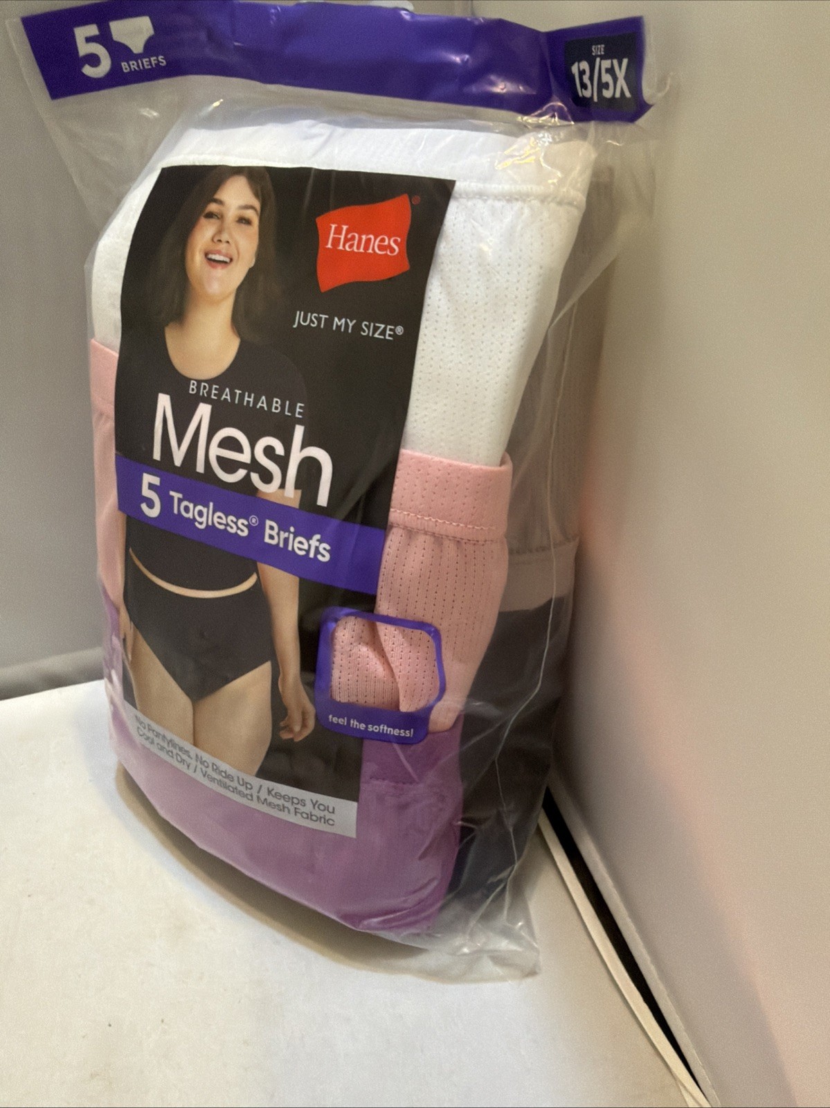 Just My Size Women Briefs Underwear Plus Size 13/5X Breathable Mesh