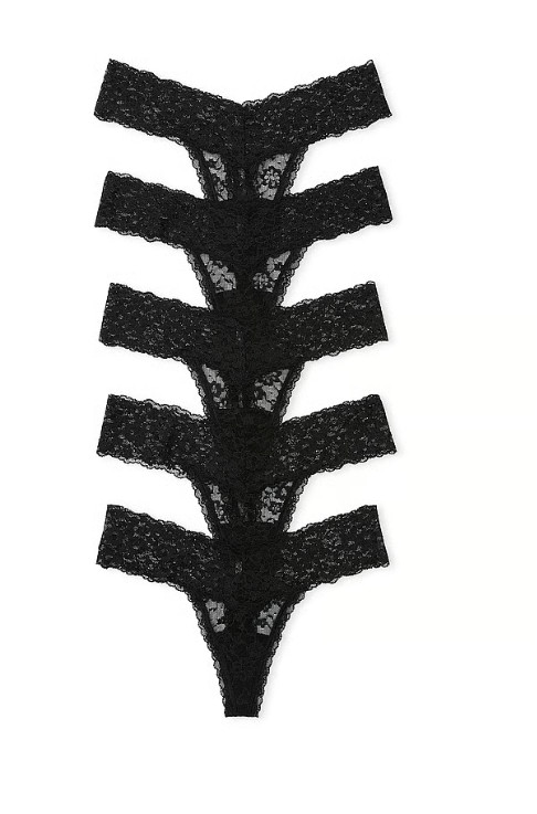 VICTORIA’S SECRET 5-Pack Lace Thong Panties Size L, M, S New #B0-4