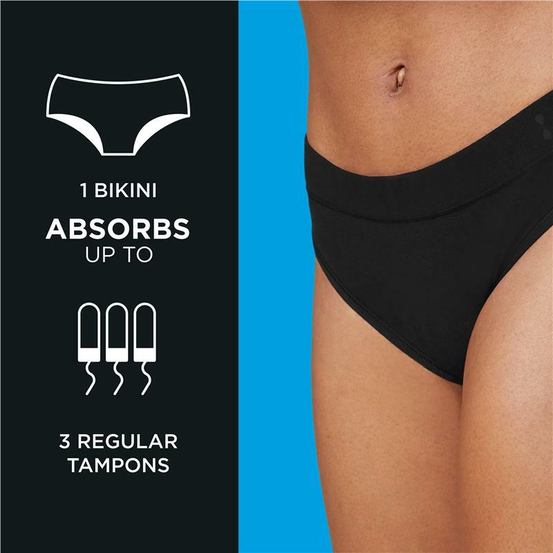 2 Pair U By Kotex Thinx Reusable Period Undies Bikini Cut Regular Size 12