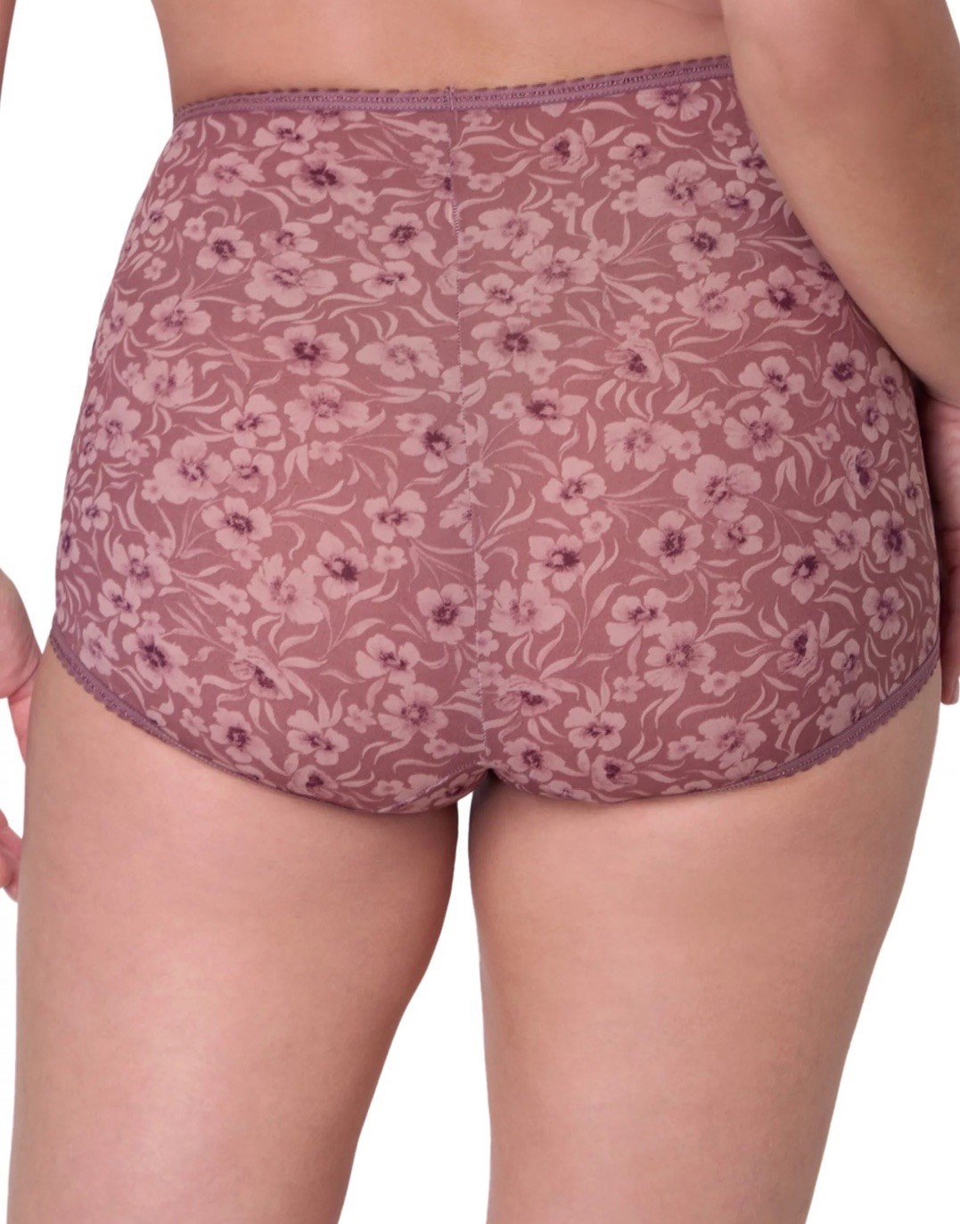 BALI Women’s Sz XL 8 SKIMP SKAMP Brief 2633 Panty Bloom Floral Purple High Waist