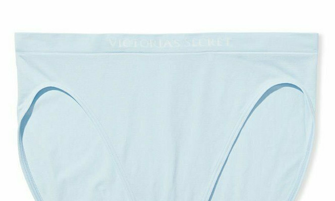 M Lt Blue SEAMLESS NOSHOW FULLCOVER Victorias Secret High Leg Waist Brief Panty