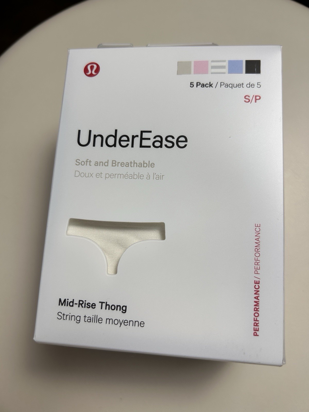 NWT Lululemon UnderEase Mid-Rise Thong (5 Pack) Multicolor Size S- BSJW